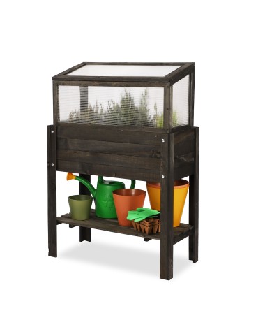 Miniszklarnie i Inspekty - Szklarnia na nóżkach z półką dolną OBL - Czarna - product 3