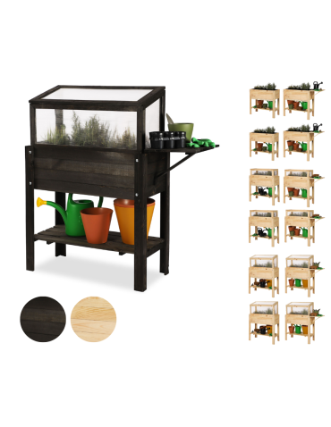 Szklarnia na nóżkach z półką dolną i boczną OBL - Czarna