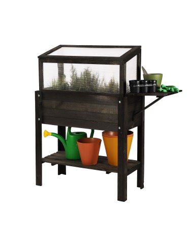 Szklarnia na nóżkach z półką dolną i boczną OBL - Czarna - product 2
