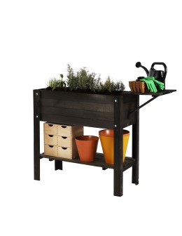 Ziołownik na nóżkach z półką dolną i boczną OBL - Czarny - product 2