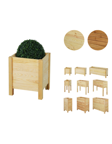 Drewniana Skrzynia na Donicę /szer. 34cm/Regulacja Dna/ RDS –  Naturalna