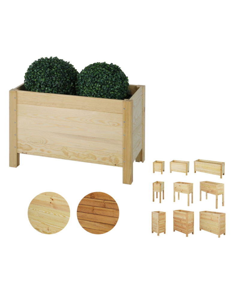 Grządki i Warzywniaki - Drewniana Skrzynia na 2 Donice /szer. 68cm/Regulacja Dna/ RDS –  Naturalna - product b2b.wamar.biz 1