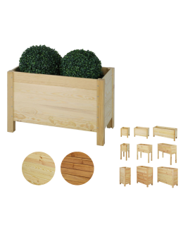 Drewniana Skrzynia na 2 Donice /szer. 68cm/Regulacja Dna/ RDS – Naturalna