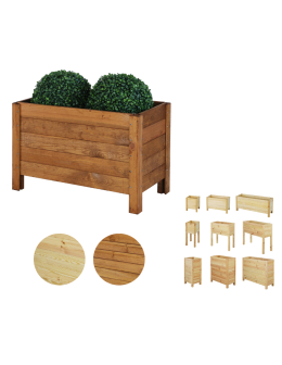 Drewniana Skrzynia na 2 Donice /szer. 68cm/Regulacja Dna/ RDS – Brązowa