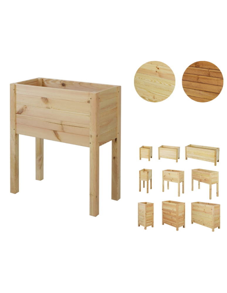 Grządki i Warzywniaki - Drewniana Skrzynia na nóżkach /szer. 68cm/Regulacja Dna/ RDS –  Naturalna - product b2b.wamar.biz 1