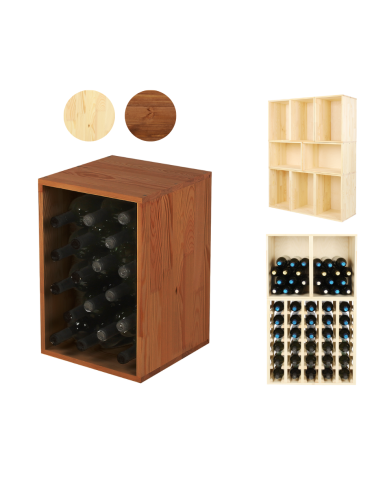 Skrzynkowy stojak na wino RW-6 – Brązowe Drewno