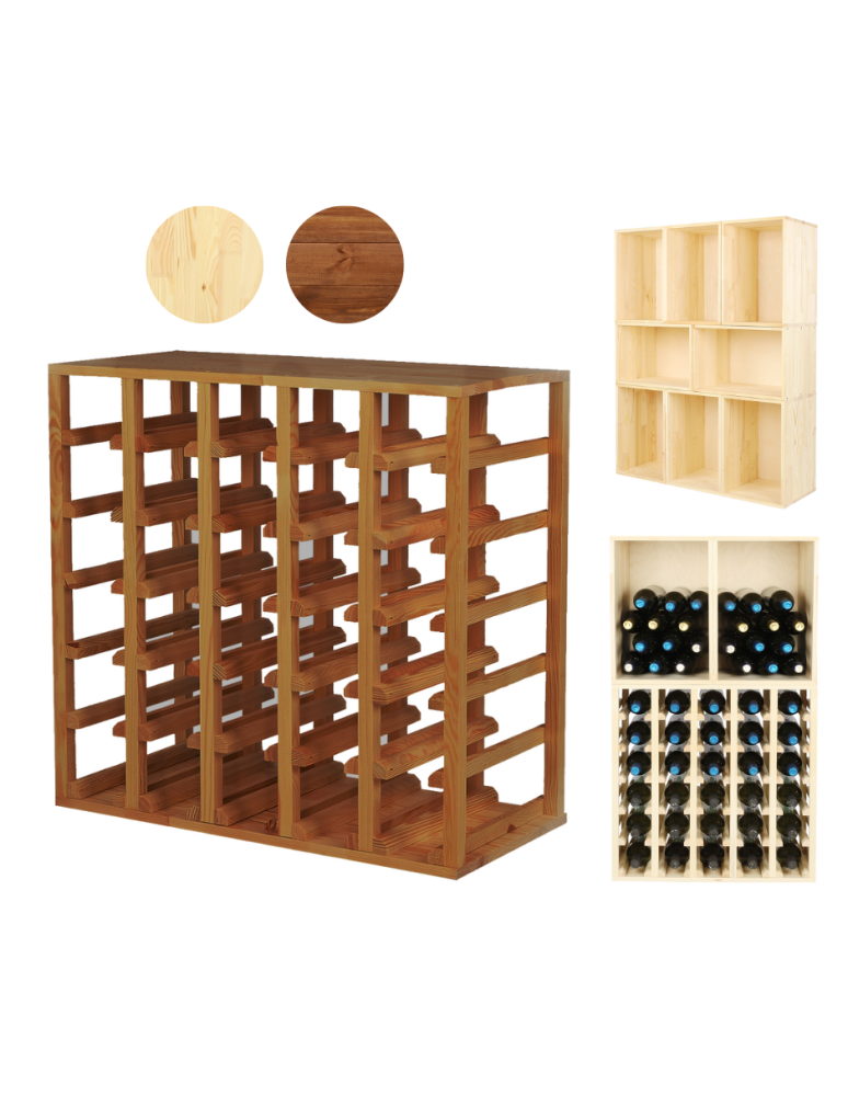 Regały - Modułowy stojak na wino RW-6 – Brązowe Drewno - product b2b.wamar.biz 1
