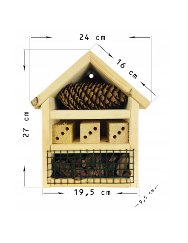 Domek dla owadów /27x19,5 cm - Naturalny - product 2