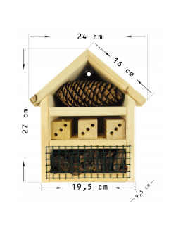 Domek dla owadów /27x19,5 cm - Naturalny - product 2