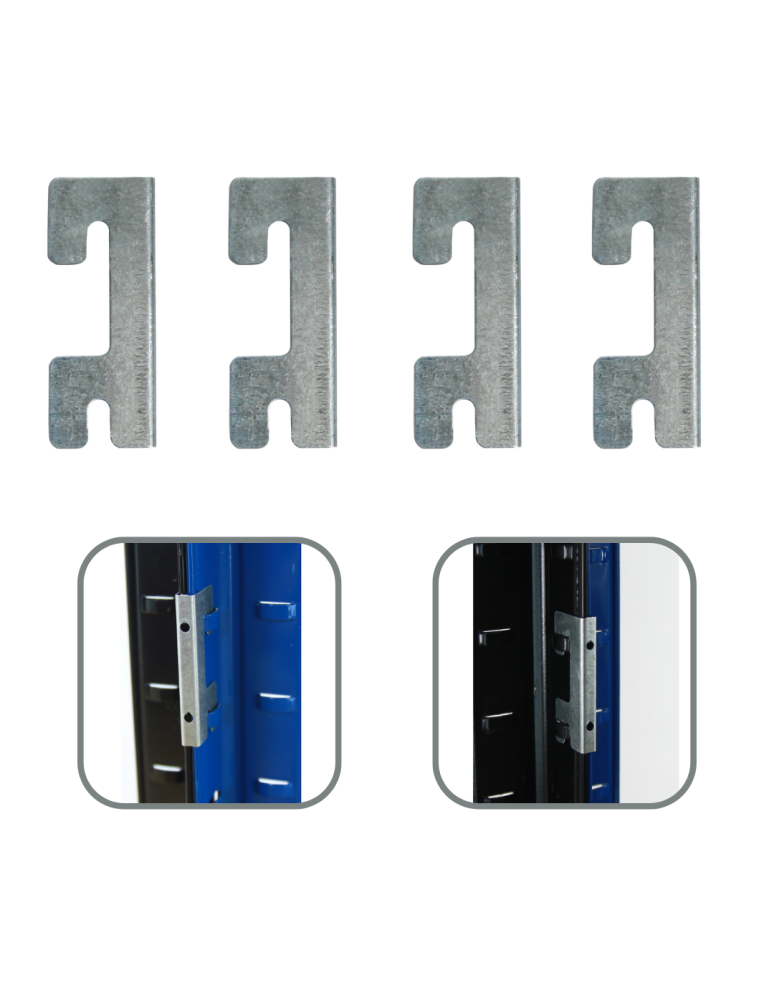 Regały Magazynowe - Łączniki szeregowe /4 szt/ do regału metalowego - Ocynkowane - product b2b.wamar.biz 1