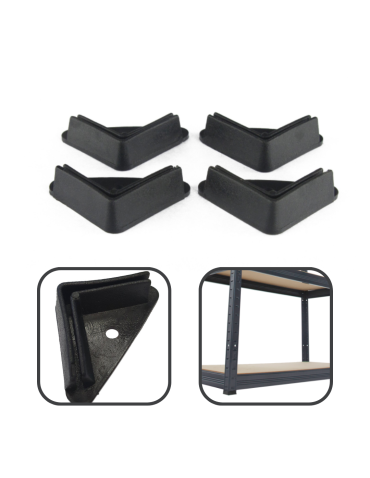 Stopki plastikowe /4 szt/ do regału metalowego - Czarne