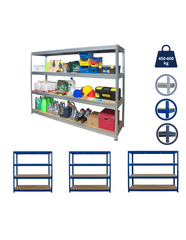 Regały - Regał do Dużych Obciążeń 177x200x60 KOLOS/ Ocynkowany - product b2b.wamar.biz 1