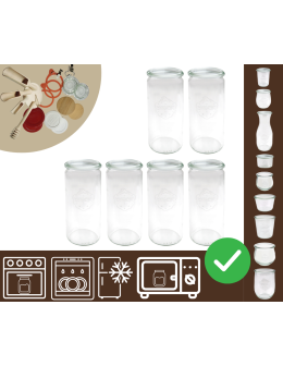 Słoiki WECK 6szt/ żaroodporny słoik 1040ml 1l CYLINDER