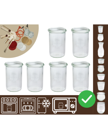 Słoiki WECK 6szt/ żaroodporny słoik 1050ml 1l MOLD