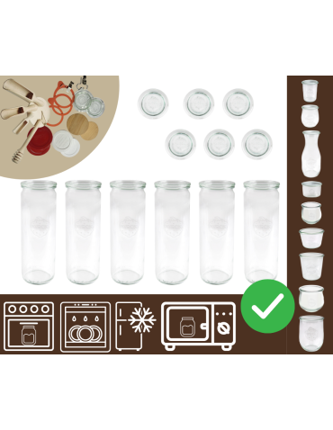 Słoiki WECK 6szt/ szklane wieko słoik 600ml CYLINDER