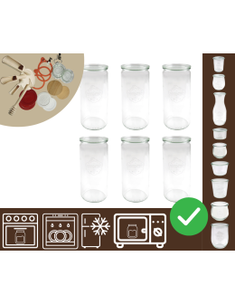 Słoiki WECK 6szt/ szklane wieko słoik 1040ml 1l CYLINDER