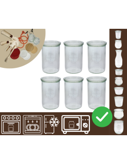 Słoiki WECK 6szt/ szklane wieko słoik 1050ml 1l MOLD