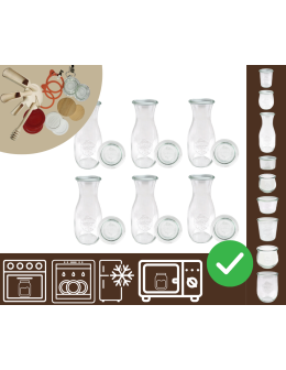Słoiki WECK 6szt/ szklane wieko KARAFKA 1l 1062ml BUTELKA