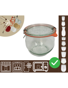 Słoiki WECK / szkl. wieko,gumka, bl słoik 370ml TULIP