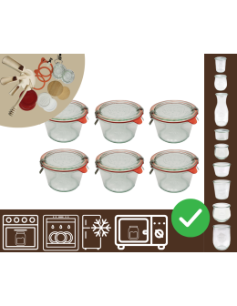 Słoiki WECK 6szt/ szkl. wieko,gumka, bl słoik 370ml MOLD