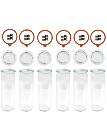 Słoiki i Dodatki - Słoiki WECK 6szt/ szkl. wieko,gumka, bl słoik 600ml CYLINDER - product 3