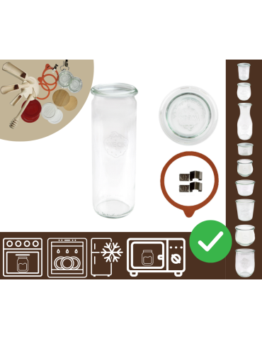 Słoiki WECK / szkl. wieko,gumka, bl słoik 600ml CYLINDER