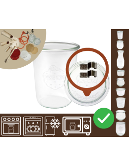 Słoiki WECK / szkl. wieko,gumka, bl słoik 850ml MOLD