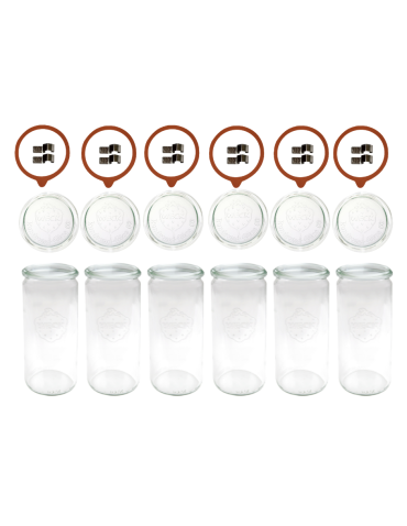Słoiki i Dodatki - Słoiki WECK 6szt/ szkl. wieko,gumka, bl słoik 1040ml 1l CYLINDER - product 3