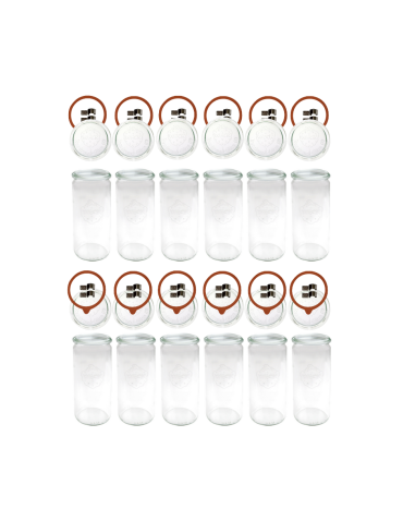 Słoiki i Dodatki - Słoiki WECK 12szt/ szkl. wieko,gumka, bl słoik 1040ml 1l CYLINDER - product 3