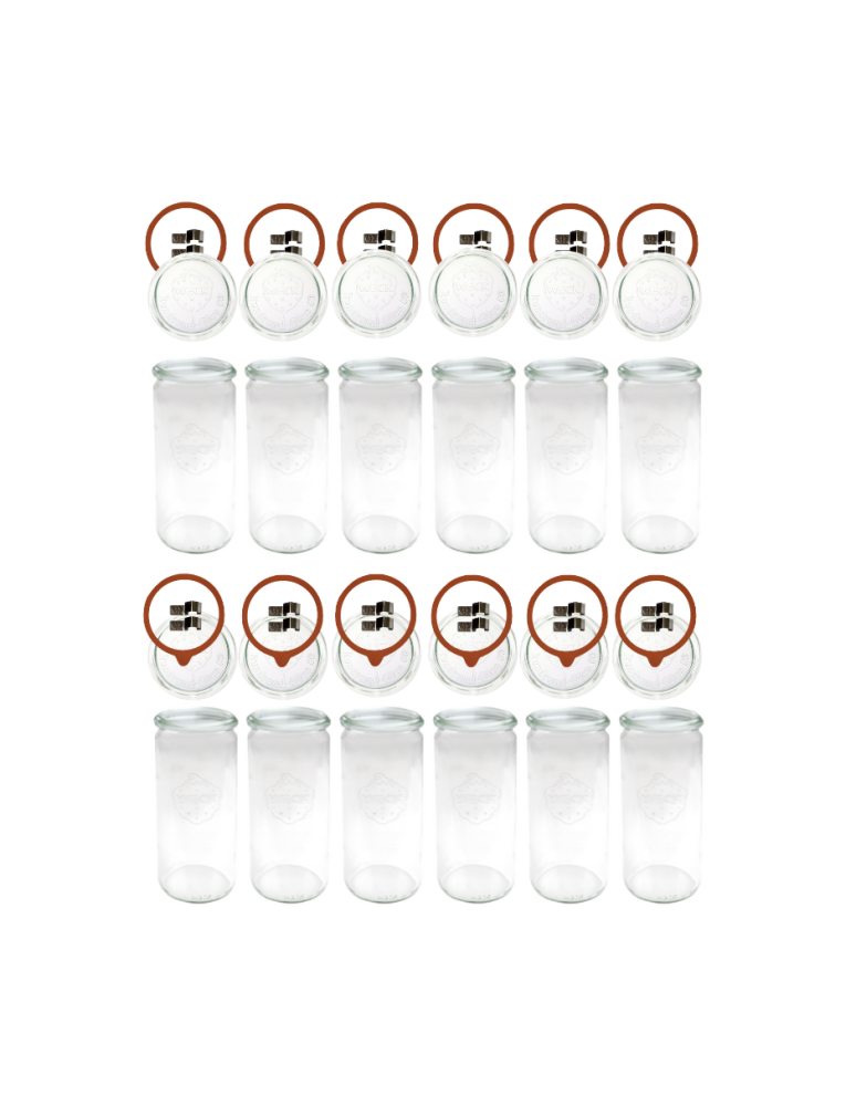Słoiki i Dodatki - Słoiki WECK 12szt/ szkl. wieko,gumka, bl słoik 1040ml 1l CYLINDER - product b2b.wamar.biz 3