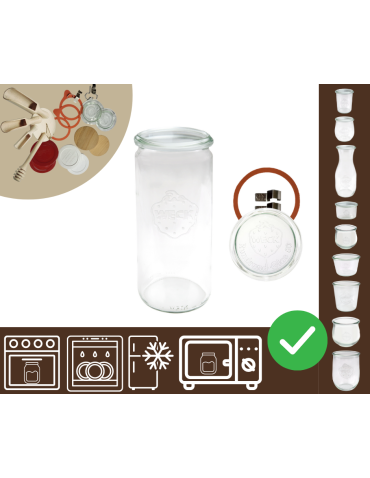 Słoiki WECK / szkl. wieko,gumka, bl słoik 1040ml 1l CYLINDER