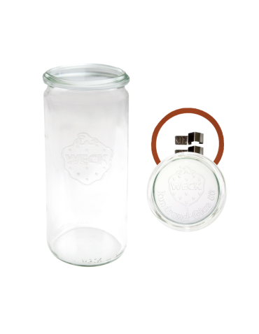 Słoiki i Dodatki - Słoiki WECK / szkl. wieko,gumka, bl słoik 1040ml 1l CYLINDER - produkt 3