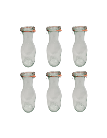 Słoiki i Dodatki - Słoiki WECK 6szt/ szkl. wieko,gumka, bl KARAFKA 1l 1062ml BUTELKA - product 3