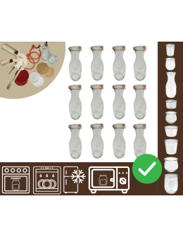 Słoiki WECK 12szt/ szkl. wieko,gumka, bl KARAFKA 1l 1062ml BUTELKA