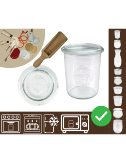 Słoiki WECK / szklane wieko, miarka słoik 160ml MOLD