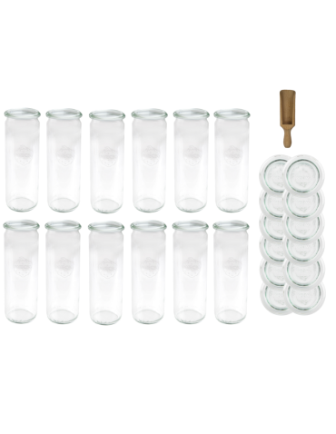 Słoiki i Dodatki - Słoiki WECK 12szt/ szklane wieko, miarka słoik 600ml CYLINDER - product 3