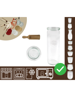 Słoiki WECK / szklane wieko, miarka słoik 600ml CYLINDER