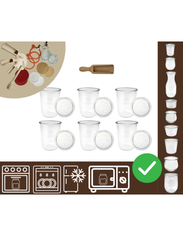 Słoiki WECK 6szt/ szklane wieko, miarka słoik 850ml MOLD