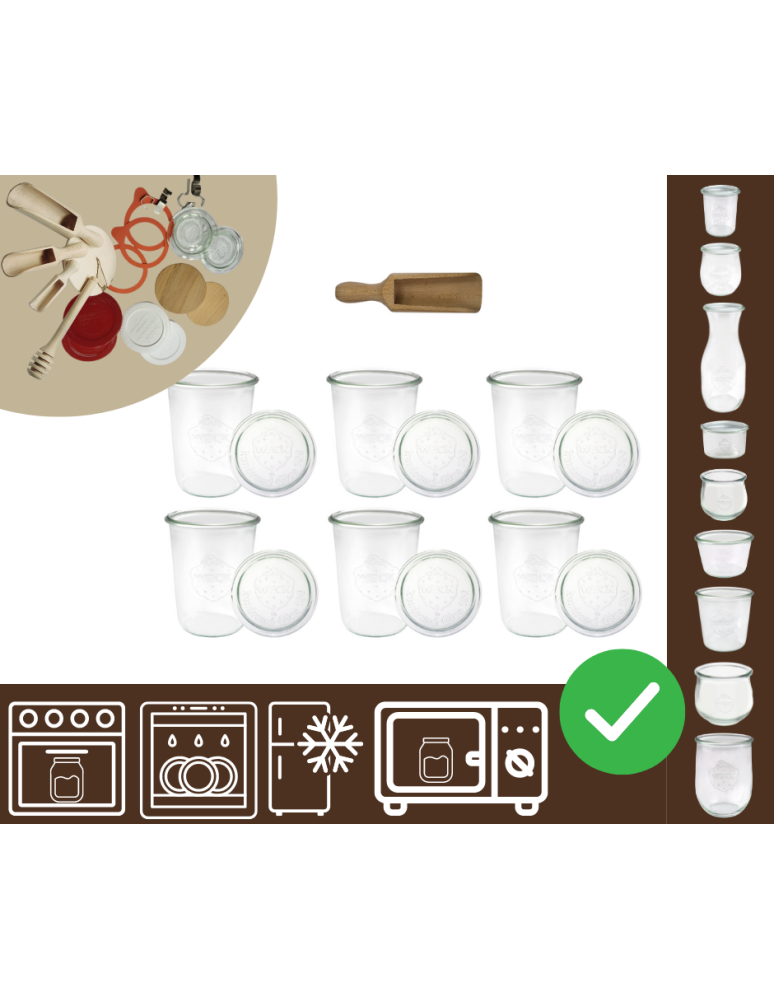Słoiki i Dodatki - Słoiki WECK 6szt/ szklane wieko, miarka słoik 850ml MOLD - product b2b.wamar.biz 1