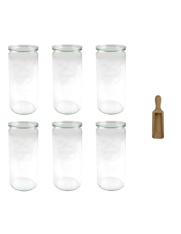 Słoiki i Dodatki - Słoiki WECK 6szt/ szklane wieko, miarka słoik 1040ml 1l CYLINDER - product 3