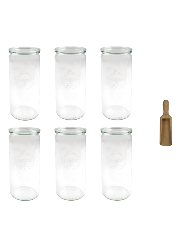 Słoiki i Dodatki - Słoiki WECK 6szt/ szklane wieko, miarka słoik 1040ml 1l CYLINDER - product b2b.wamar.biz 3