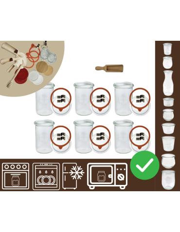 Słoiki WECK 6szt/ szklane wieko, miarka słoik 1050ml 1l MOLD