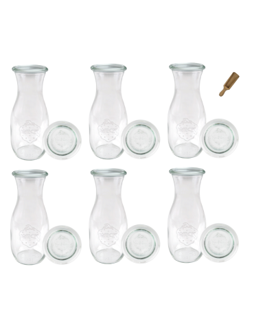 Słoiki i Dodatki - Słoiki WECK 6szt/ szklane wieko, miarka KARAFKA 1l 1062ml BUTELKA - product 3