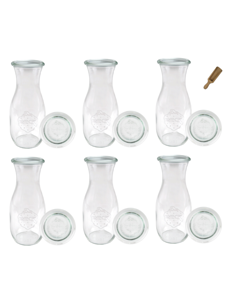 Słoiki i Dodatki - Słoiki WECK 6szt/ szklane wieko, miarka KARAFKA 1l 1062ml BUTELKA - product b2b.wamar.biz 3