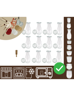 Słoiki WECK 12szt/ szklane wieko, miarka KARAFKA 1l 1062ml BUTELKA