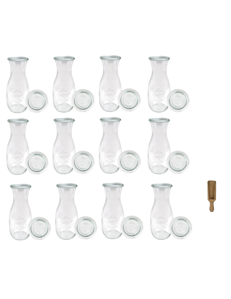 Słoiki i Dodatki - Słoiki WECK 12szt/ szklane wieko, miarka KARAFKA 1l 1062ml BUTELKA - product b2b.wamar.biz 3