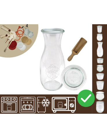 Słoiki WECK / szklane wieko, miarka KARAFKA 1l 1062ml BUTELKA