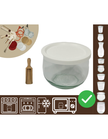 Słoiki WECK / plastikowe wieko, miarka słoik 370ml TULIP