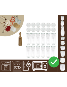 Słoiki WECK 12szt/ plastikowe wieko, miarka słoik 600ml CYLINDER