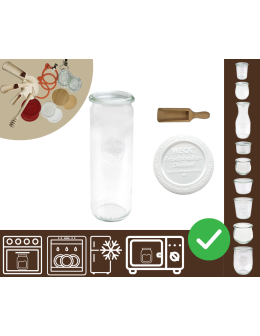 Słoiki WECK / plastikowe wieko, miarka słoik 600ml CYLINDER